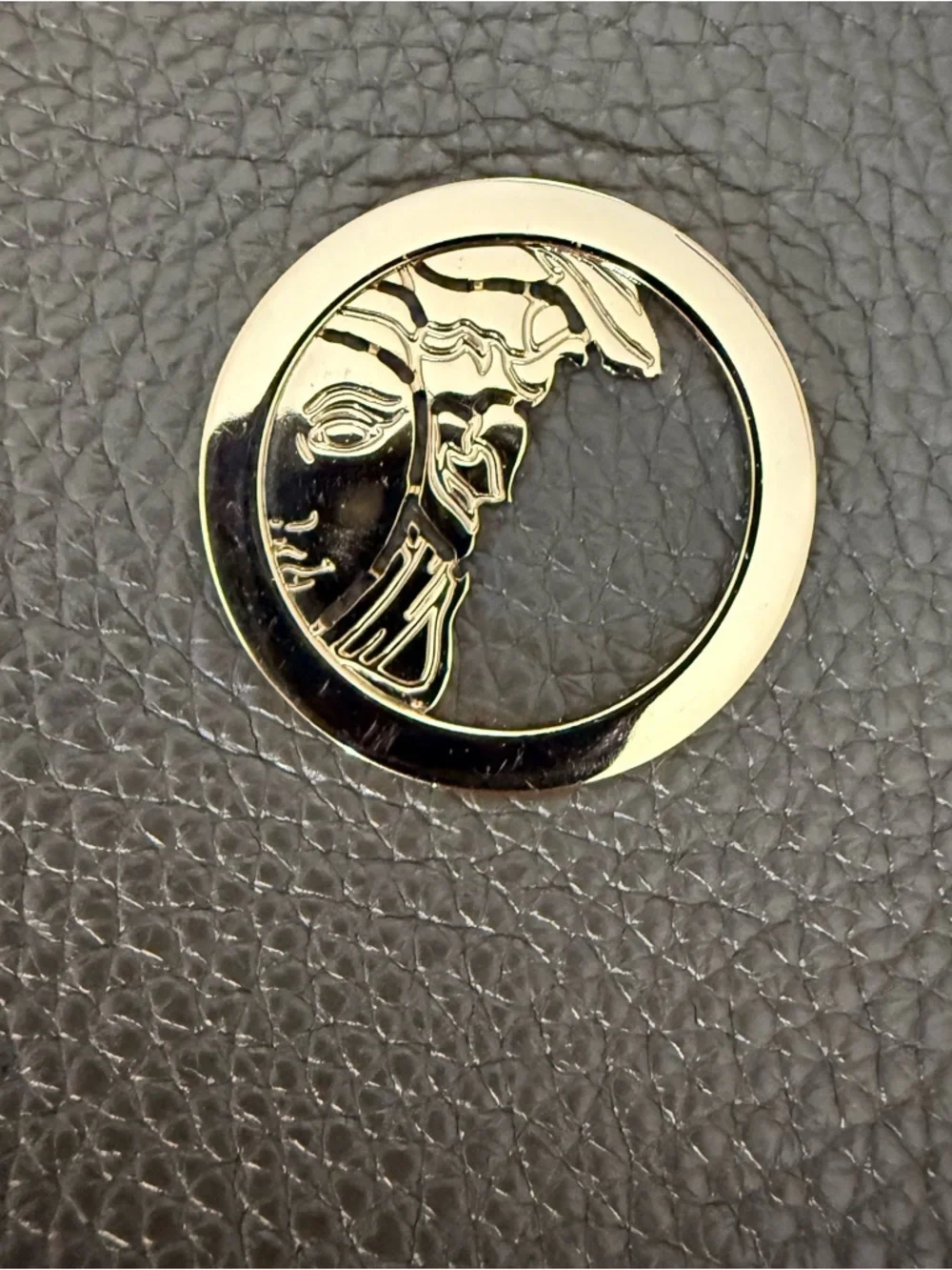 Versace Collection Medusa Grey Leather Wristlet